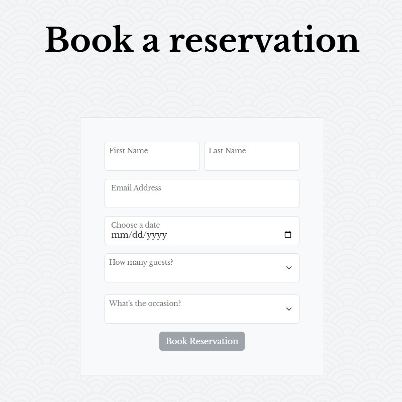 Reservation System UI Project screenshot